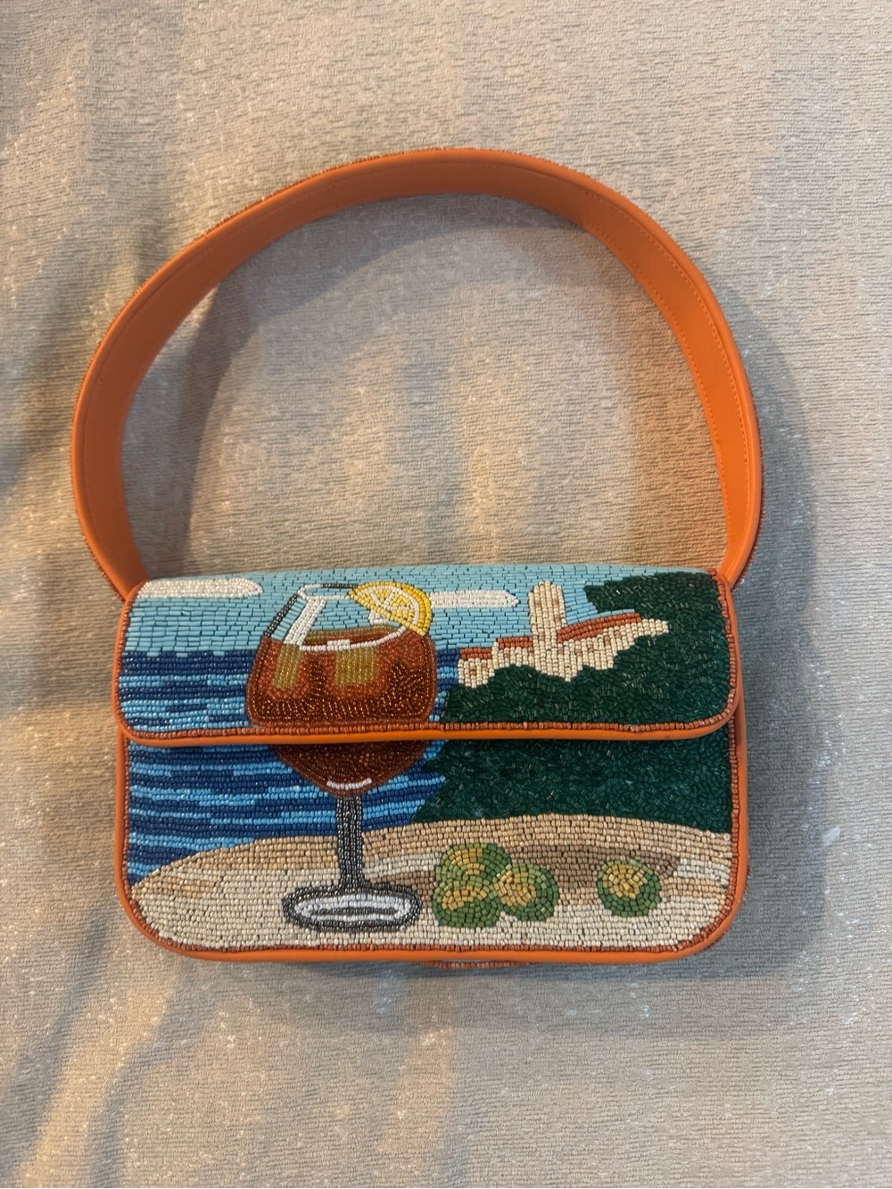 STAUD Tommy Beaded Bag- Sunset Spritz Aperol Sprtiz - Picture 9 of 16